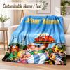 Asterix & Obelix Custom Name Flannel Throw Blanket Soft Warm for Sofa Bed Indoor Home Use