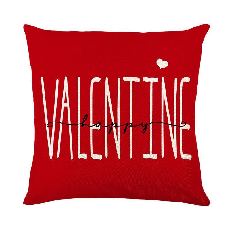 Valentine's Day Love Print Pillow Cover Linen Print Home Decor Cushion Cover Pillow Cover