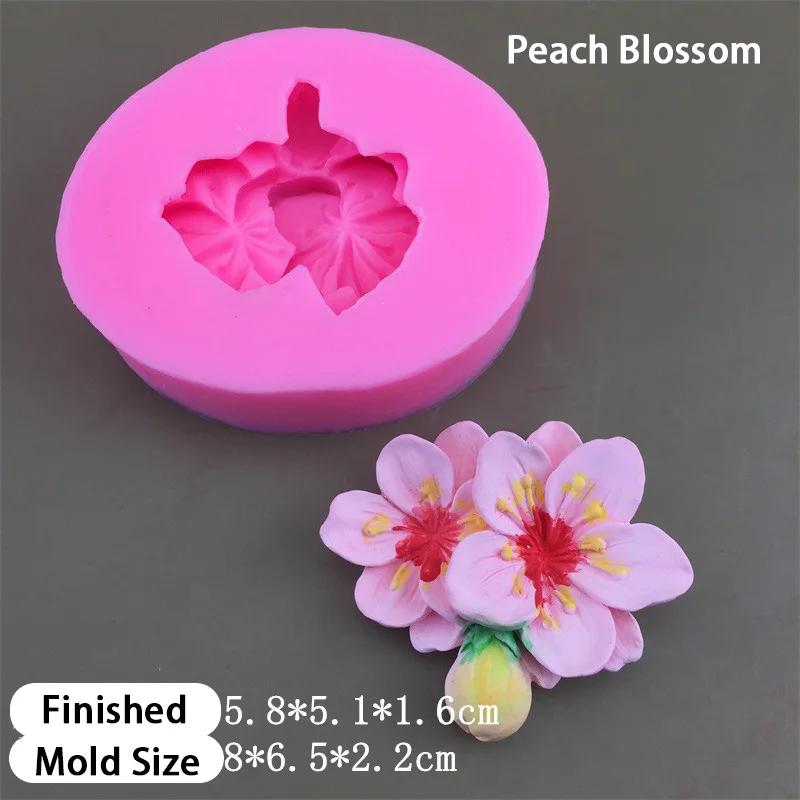 3D Blumen Silikonformen Lavendel Duftender Osmanthus Pfirsichblüte Kuchen Fondantform Hochzeit DIY Kuchen Dekorationswerkzeuge