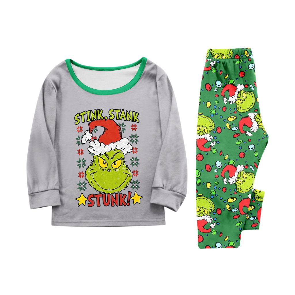 Parent-child Christmas Print Home Suit Long-sleeved Top And Pants