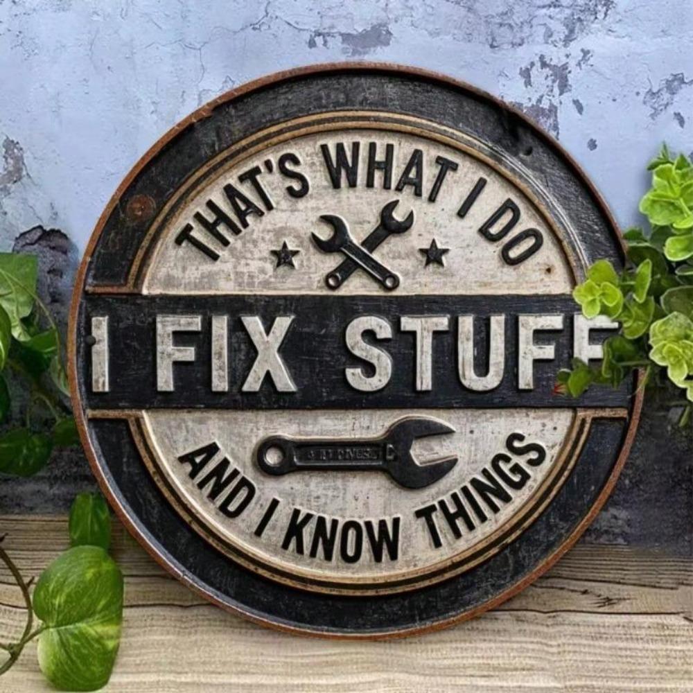 Vintage Garage Metal Sign 8x8 Inch Rustic Iron Decor Fathers Day Gift Workshop Wall Art