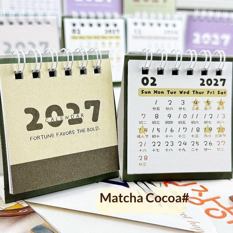 2027 Desk Calendar Minimalist Portable Desktop Ornament for Home Office Travel Business Trip Schedule Planning Decoration