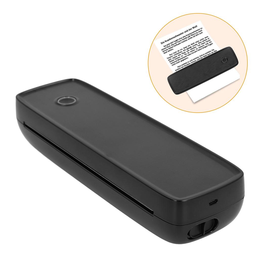 Bluetooth Thermal Printer Portable Inkless A4 A5 Paper Printing for IOS System Black