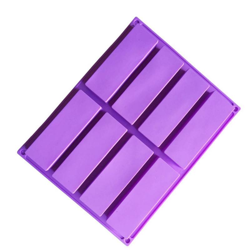 8-Cavity Silicone Baking Mould Rectangl Chocolate Fondant Molds Making Chocolate Bar Mold Soap Handmade Supplies