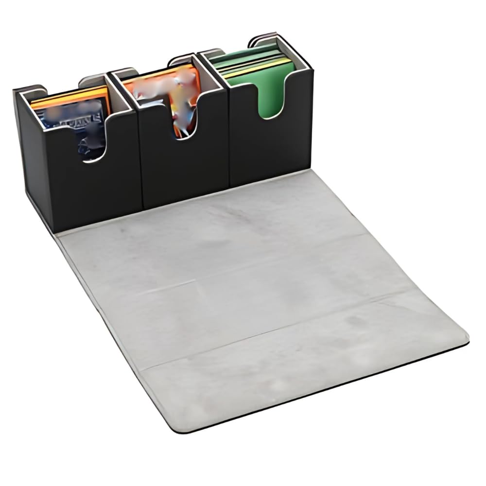 

G Gorgeous Deck Case Holds 3 Holds Over 270 Trading PU Magnetic Hard Top Sleeve TCG Card Game Black x 3-Way Decks, Cards, Leather, Type, Loader,
