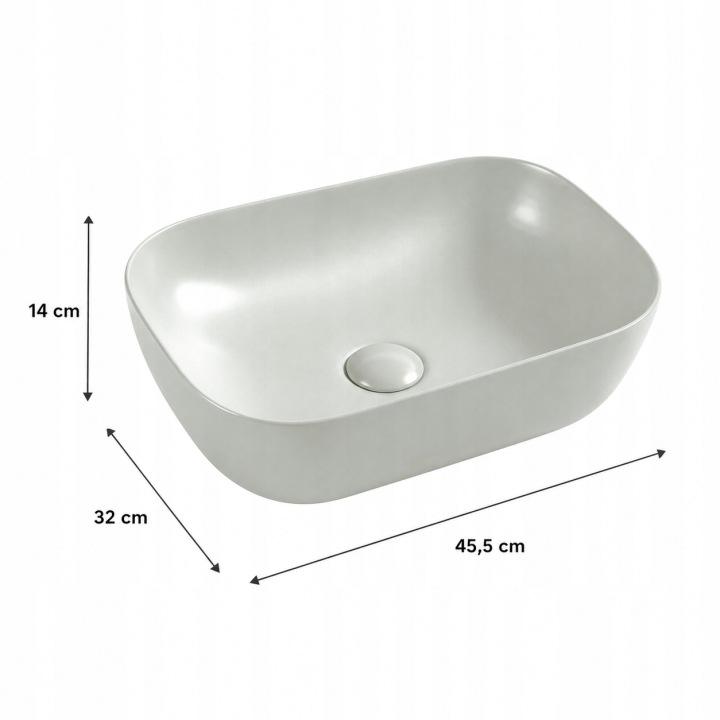 Lusso countertop washbasin 45.5X32.5 CM oval light grey matt