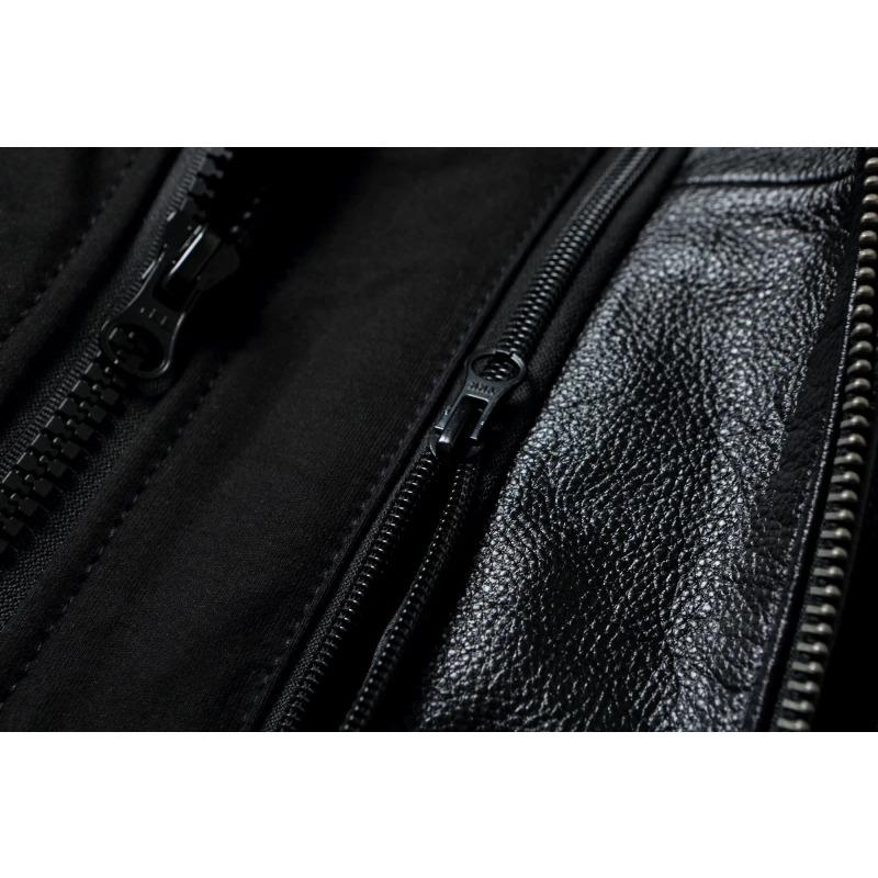 Veste de moto lourde de taille chinoise, manteau de motard de club, veste en cuir de vache véritable, vêtements d'équitation à capuche amovible pour hommes, veste en cuir pour hommes