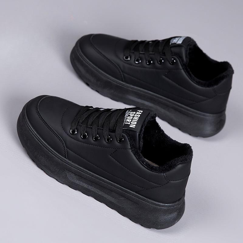 Fleece Cotton Shoes, Women's Snow Cotton Thick-soled Board Shoes, Versatile Anti-slip Casual Shoes
