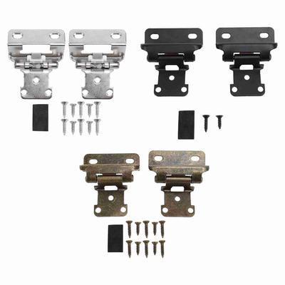 2Pcs Self Closing Cabinet Hinge 1/2in Enhanced Safety Steel Semi Wrap Overlay Cupboard Door Hinge Fo