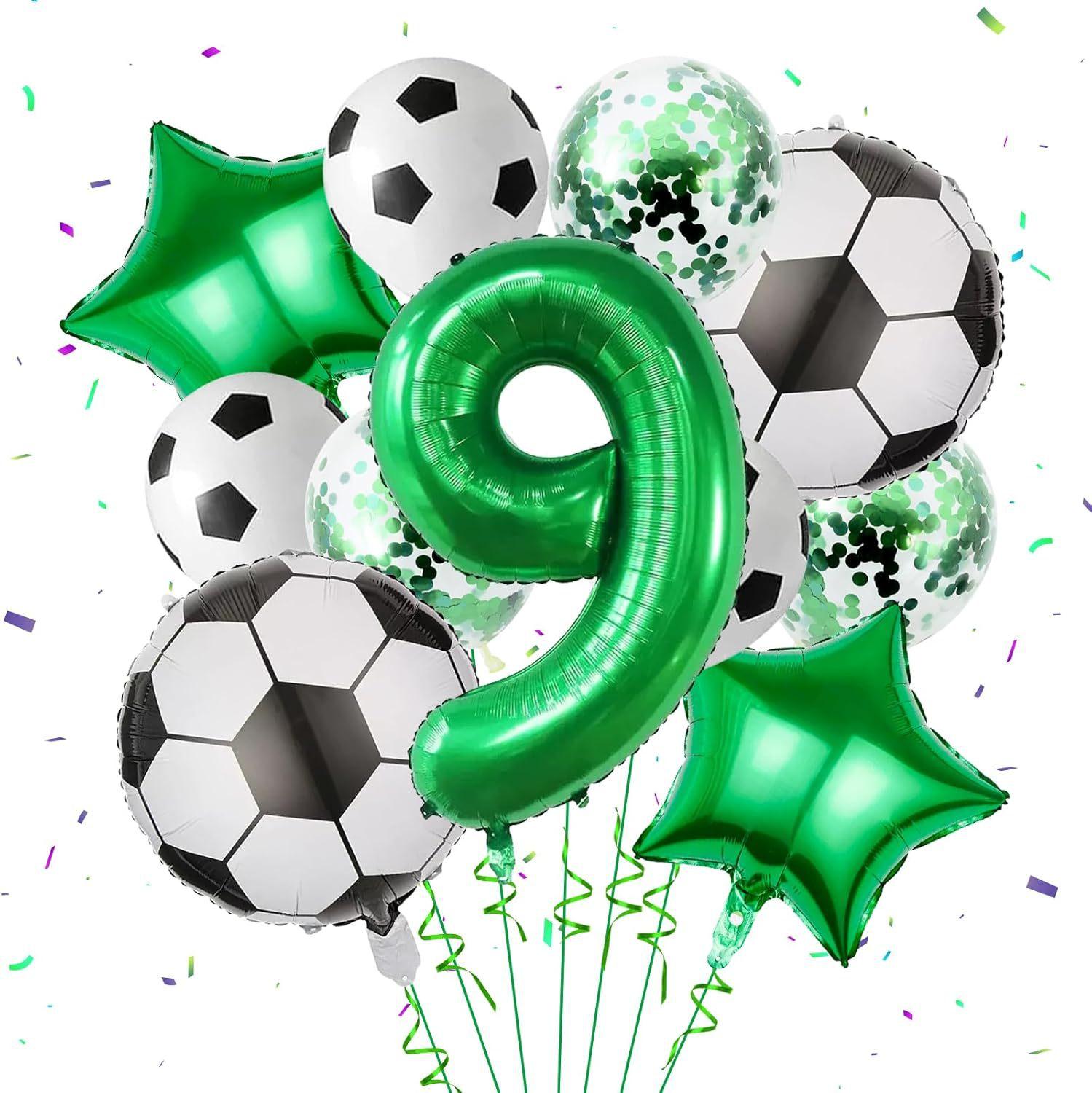 

11pcs Soccer Balloons Birthday Decorations, Soccer Birthday Party Balloons Favors Anniversary Decor 32in Foil Mylar Balloon 32inch