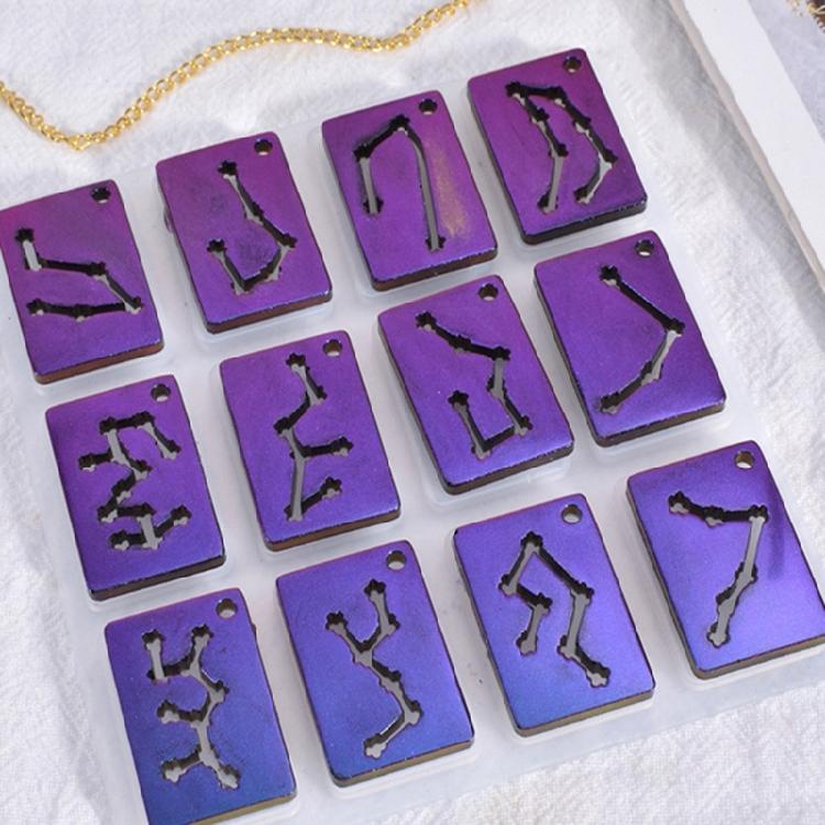 Astrological Silicone Mold For Handcrafted Necklace Charm Heat Resistant Zodiacs Charm Keychain Pendant Mould