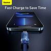 Cable Baseus  Baseus Crystal Shine Series Cable USB Cable for Fast Charging and Data Transfer USB Type A - Lightning 2.4A 1.2m Blue (CAJY000003)