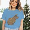 Womens Christmas Tshirt Funny Capybaras Lights Design Festive Crew Neck Girls Clothing Merry Christmas Capybara Cartoon Tshirt