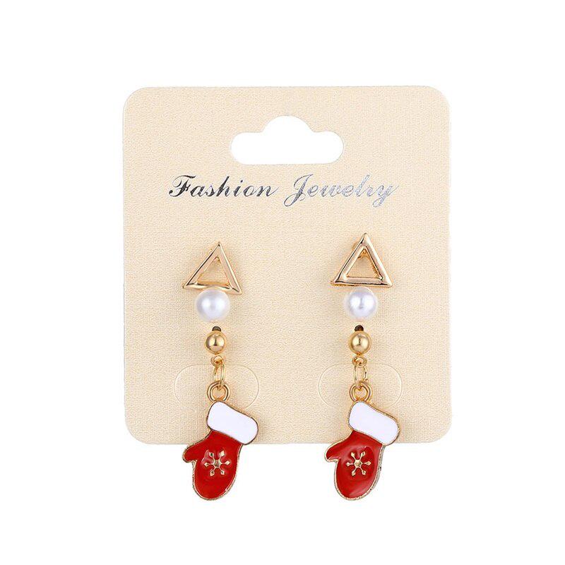 Charm Classic Pearl Stud Earrings Jewelry Ladies Beautiful Christmas Gifts Santa Claus Earrings