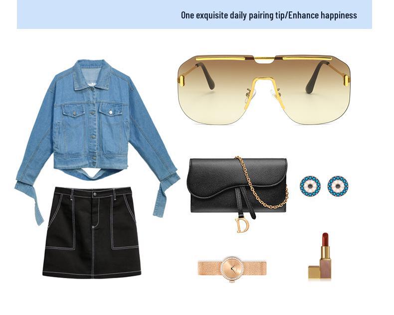 Trendy Metal Rivet Frameless Sunglasses for Men & Women