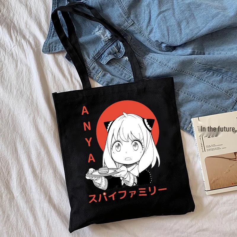 Spy x Family Anime Canvas Tote Bag - Harajuku Shoulder Bag for Students and Shopping