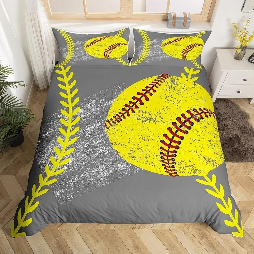 

3D Printed Baseball Game Bedding Set Ball Sports Theme Duvet Cover Double Twin Full Queen King Adult Kids Bedclothes Quilt Cover 135x200cm