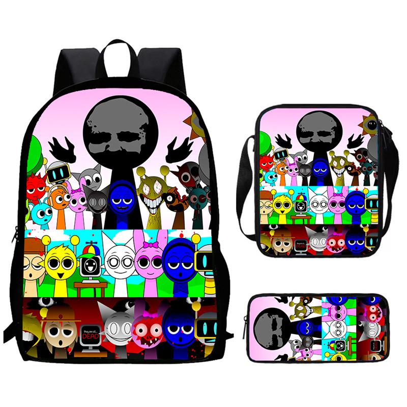 Sprunki Rhythm Box, Game Anime Backpack, Student Schoolbag, Computer Bag