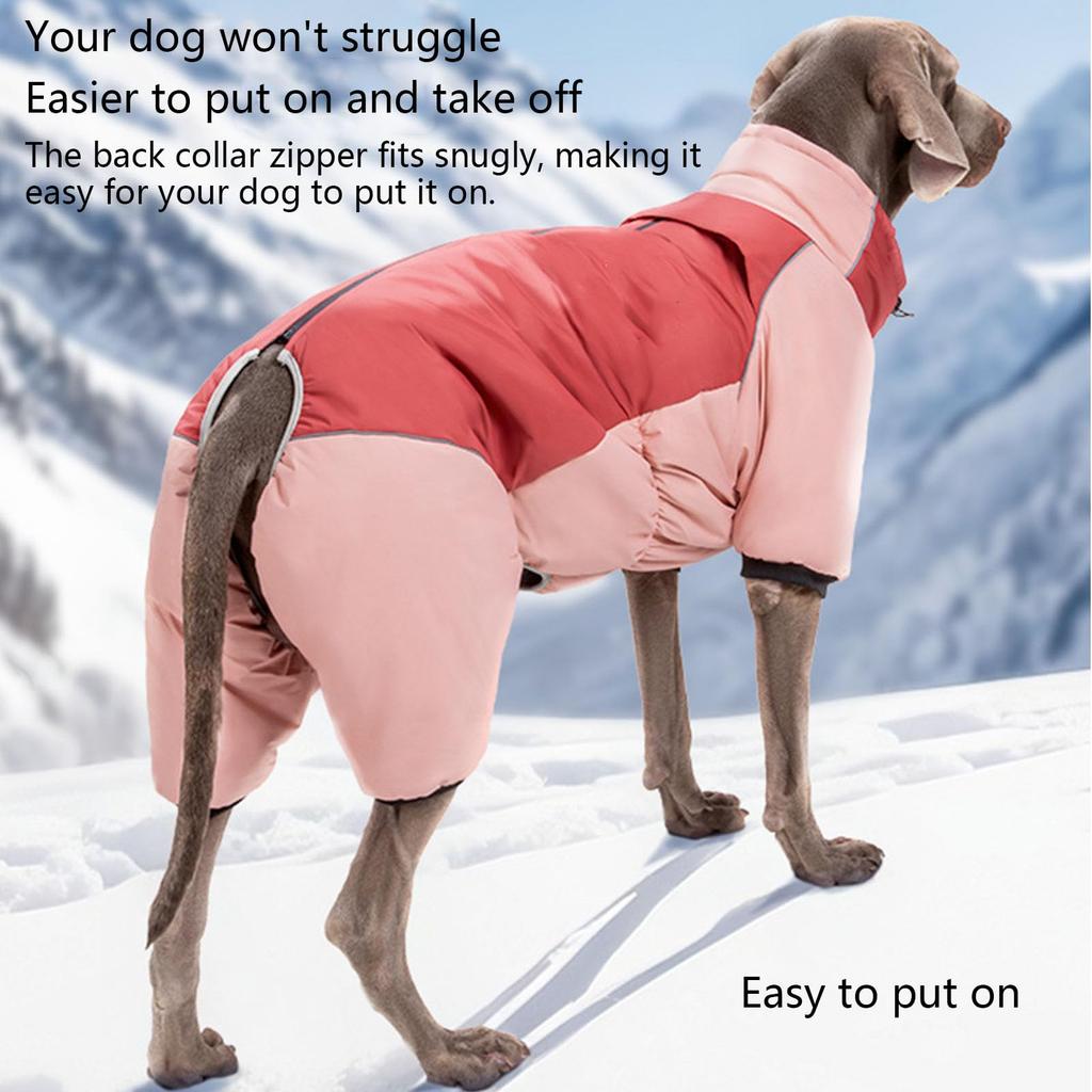 Warm Dog Winter Coat, Pet Coats For Large Dogs Winter,Dog Turtleneck Coat With Zipper & Reflective Strips,Pet Jacket For Medium Large Dogs