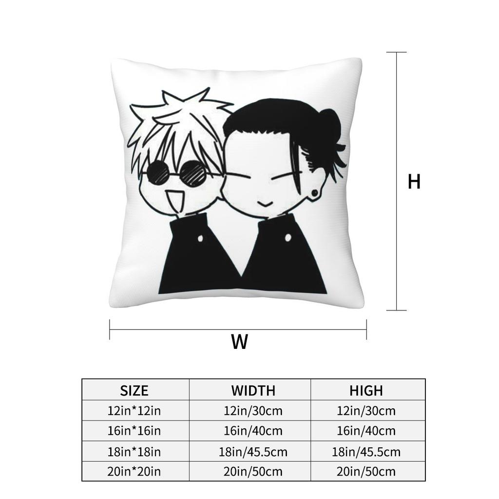 Gojo Satoru And Geto Suguru Square Pillowcase Cushion Cover Pillow Case Throw Pillow Cover for Home Bedroom Car