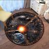 Solar System Planet Round Rug Crystal Velvet Floor Mat Space Universe Art Decorative Home Bedroom Living Room Area Rug for Kids