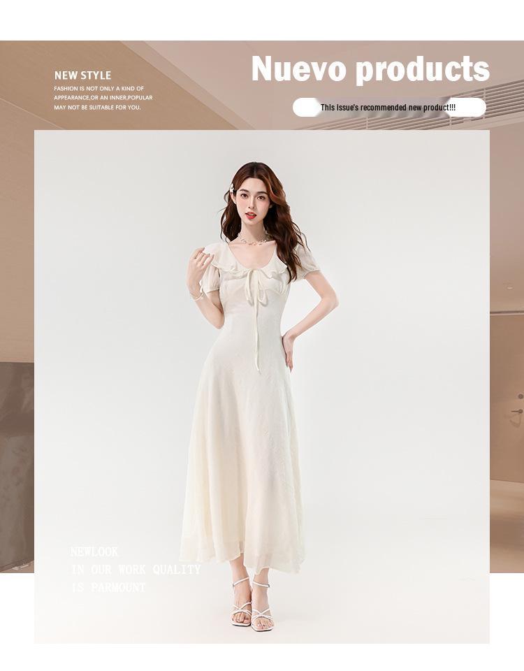 Elegant French Ruffle Dress - Slim-Fit Waist-Cinching Summer Style for Women