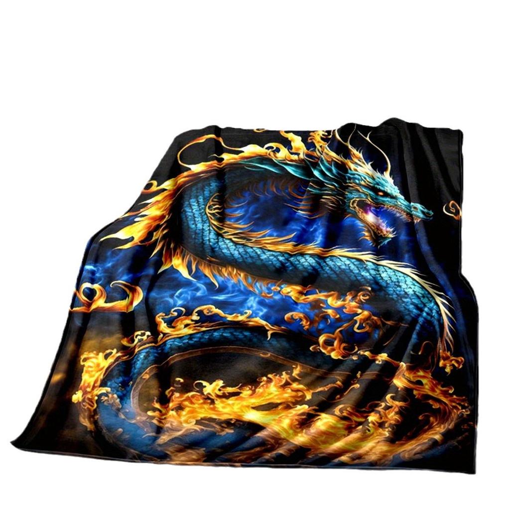 Blue Dragon Print Gift Blanket Home Decoration Gift Soft Flannel Blanket Nap Blanket Gift Blanket Source