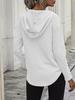 Elegant 2025 V-Neck Women's Hoodie - Soft Long Sleeve Drawstring Sweatshirt