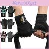 Gym Women Workout Men Ventilated Gloves With Wrist Wrap Support Full Palm Protection For Weightlifting Training Fitness Pull Ups