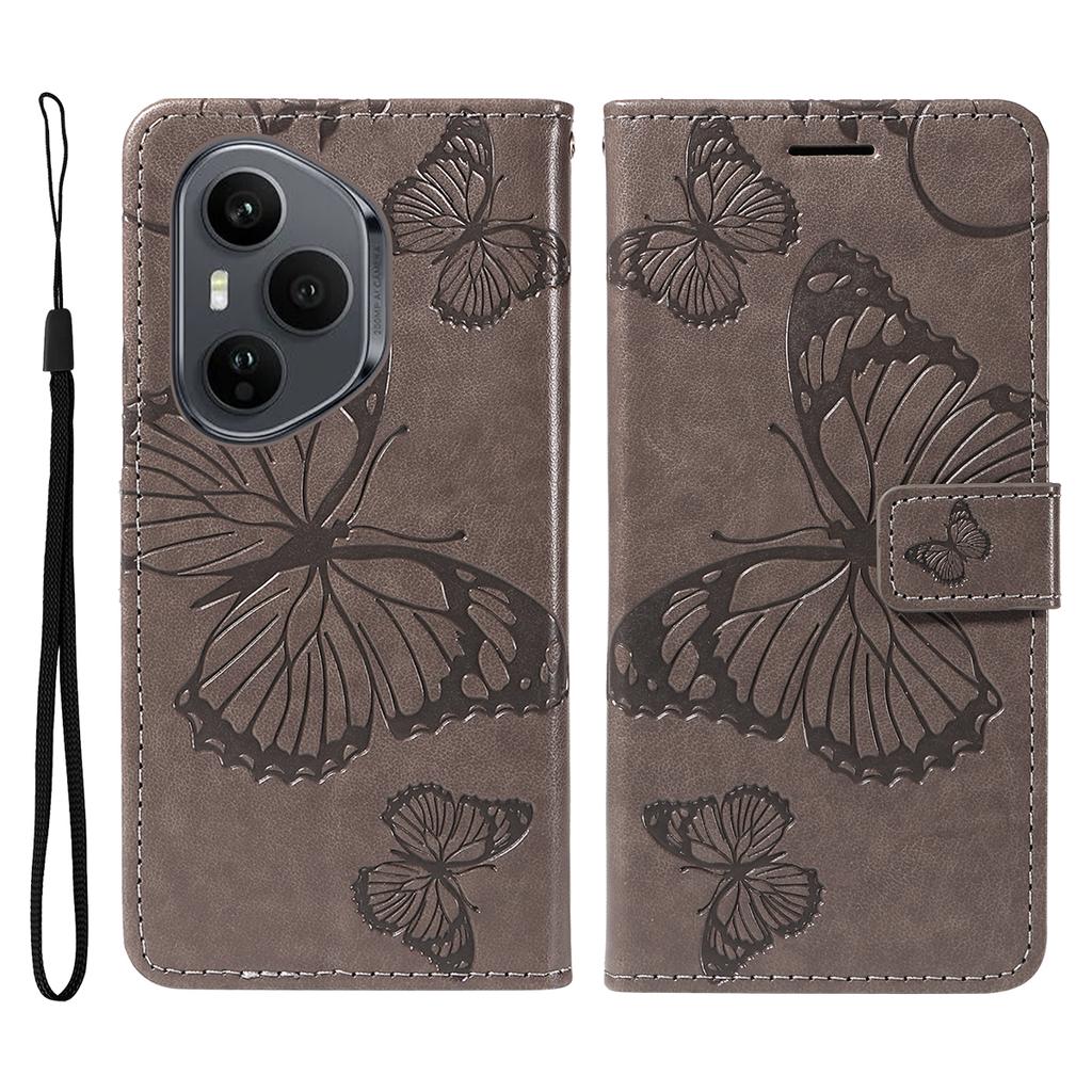For Honor 400 Pro 5G (Global) Wallet Case Floral Butterfly Imprinted Leather Phone Cover Stand