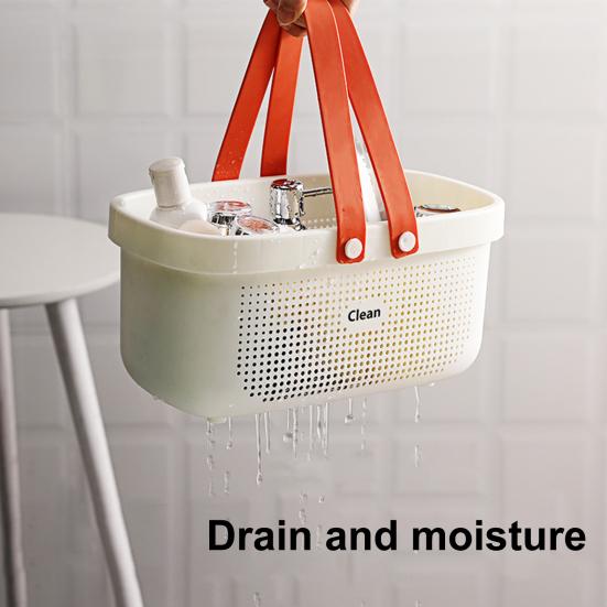Laundry Basket Hollow Design Portable Handle PP Shampoo Dirty Clothes Organizer for Bathroom