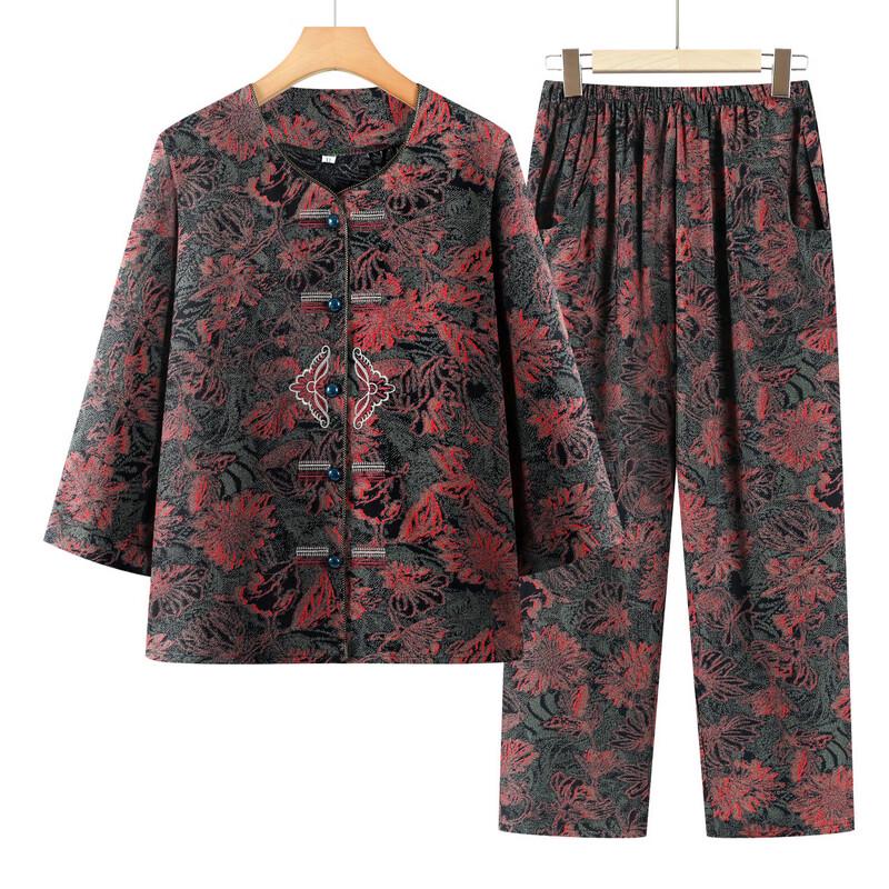 Elegant Floral Print Two-Piece Outfit for Women
