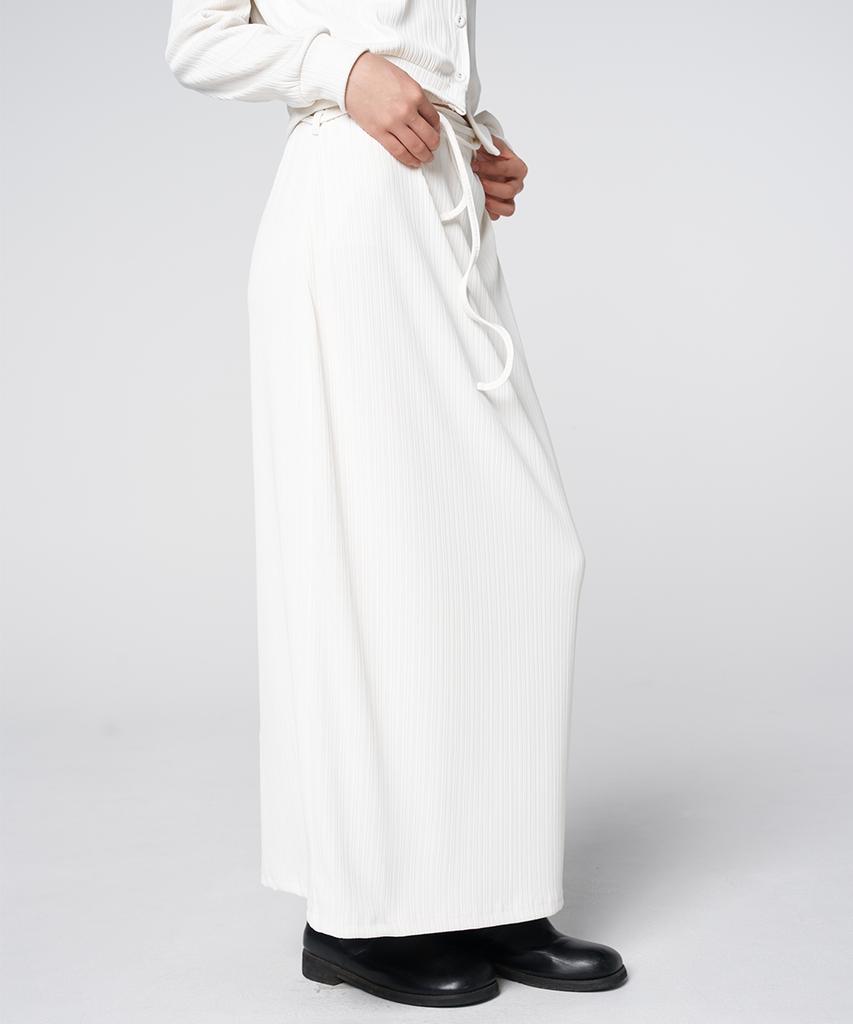 320 Showroom Belt Detail Long Skirt Ivory