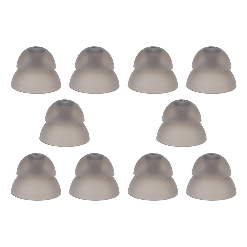 10PCS Hearing Aid Domes 12mm0.5in Double Layer Soft Silicone Washable Removable Anti StaticBlack