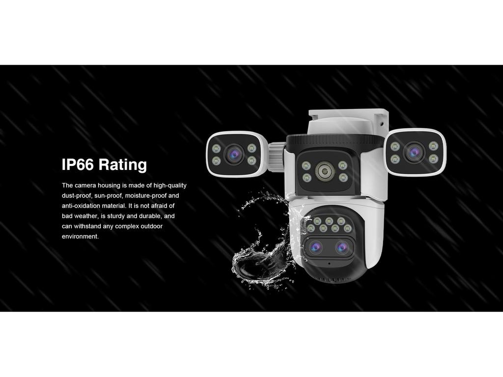 4G Little Eagle O-KAM Pro Smart WiFi Camera with Zoom, 4 Lenses, HD Night Vision, and Waterproof Design