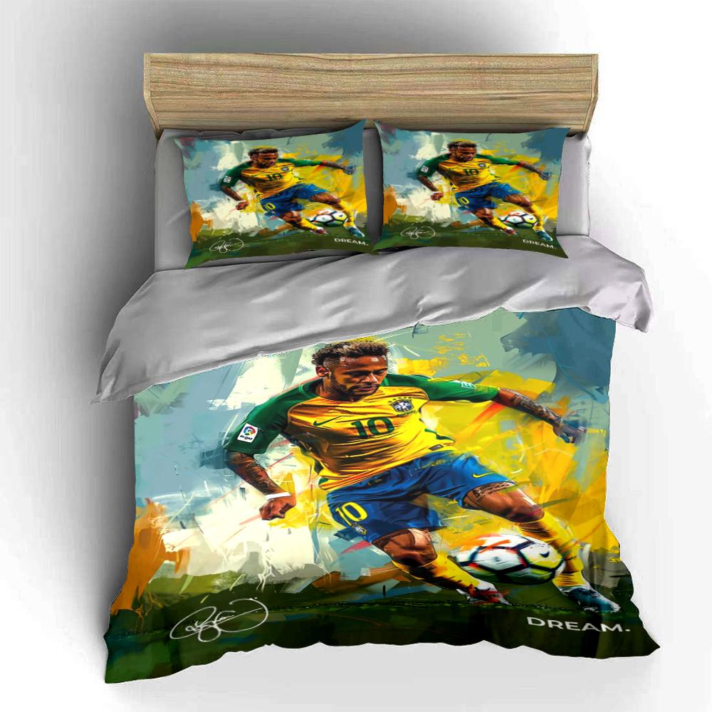 Fußballspieler Design Bettwäscheset Bettwäscheset (1 Bettbezug, 2 Kissenbezüge, Bettdecke nicht enthalten)