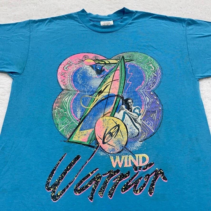 vintage 80s WIND WARRIOR WIND SURF T-Shirt LARGE single stitch beach 90s 3XL