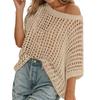 Women's Sexy Hollow Out Five Sleeve Beach Blouse Colour Knitted Top