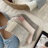 Ladies Spring and Summer Thin Color Hollow Out Boneless In The Tube Pile Pile Cotton Socks