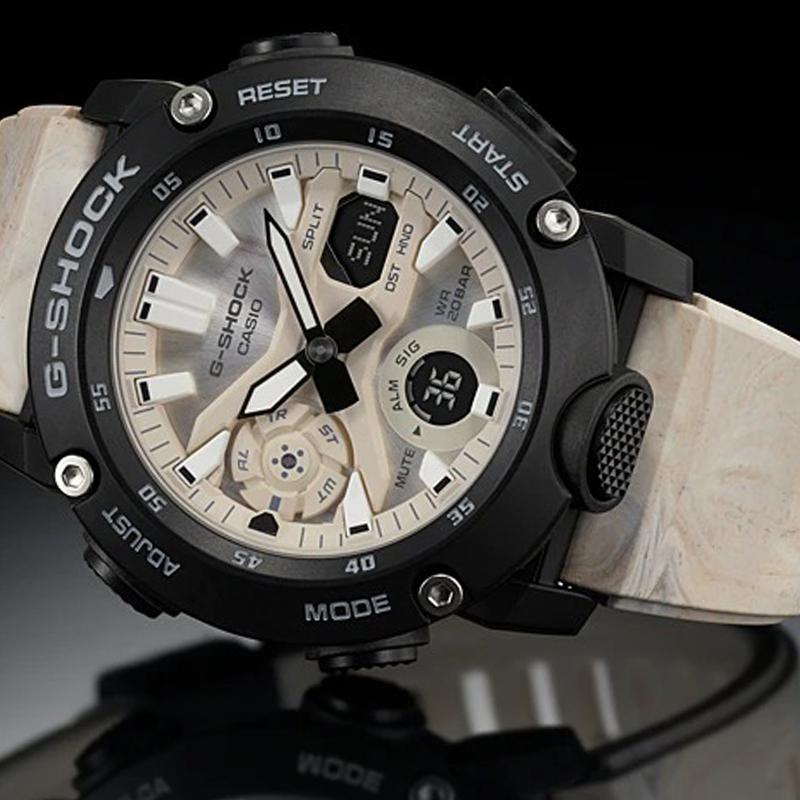 Casio G-SHOCK Series Carbon Core Three Needles Three Eyes Unicorn Contrast Color Dual Display Multi-Scale Waterproof Electronic GA-2000WM-1APRD