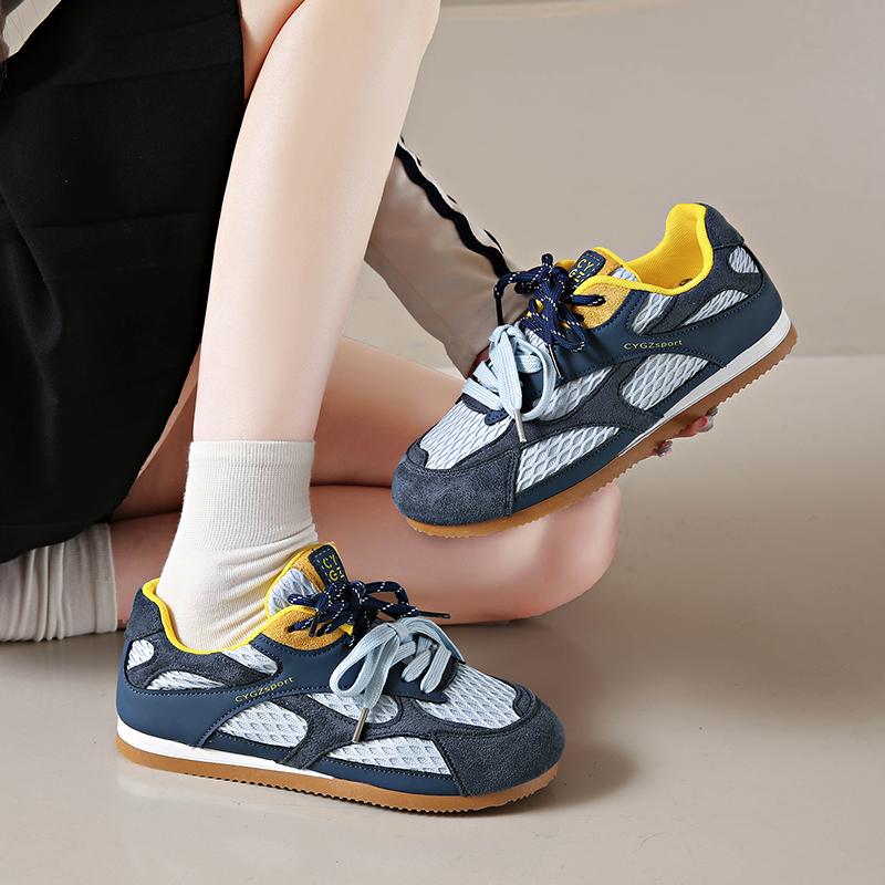 Fashion CRLAYDK Cloud Sneakers for Women Lace Up Trendy Gum Sole Shoes Mesh Walking Casual Tennis Ladies Anti Slip Comfortable Trainers