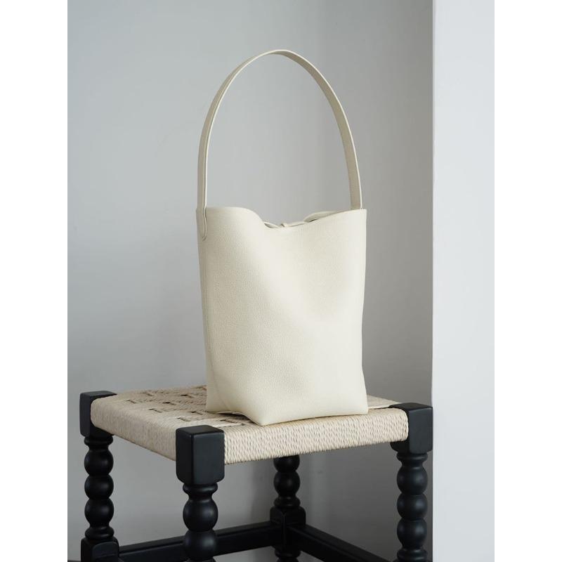 Haute couture first layer cowhide bucket bag women's large capacity full leather fashion portable shoulder bag underarm bag