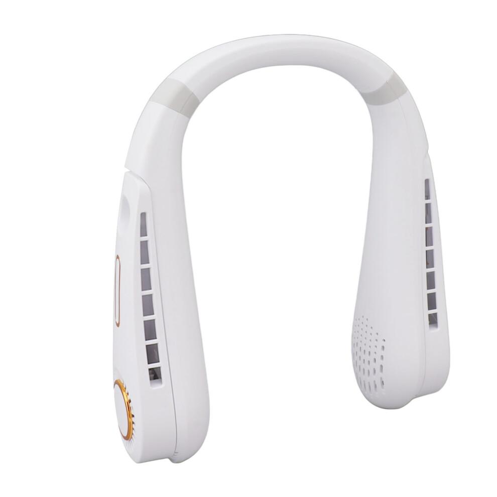 USB Rechargeable Bladeless Neck Fan Ultra Quiet, Personal Cooling Fan with LED Display Adjustable Speeds Comfortable Headphone Design for Office Home
