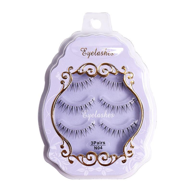 Novice Grafting False Eyelashes Natural Simulation 3 Pairs Of Cross-Curled Transparent Plain Super Soft Short