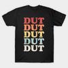 Men Black Print T-shirt &Quot;Dut&Quot; Vintage Marching Band No-Cut Transfer Paper Print Cotton Tshirt