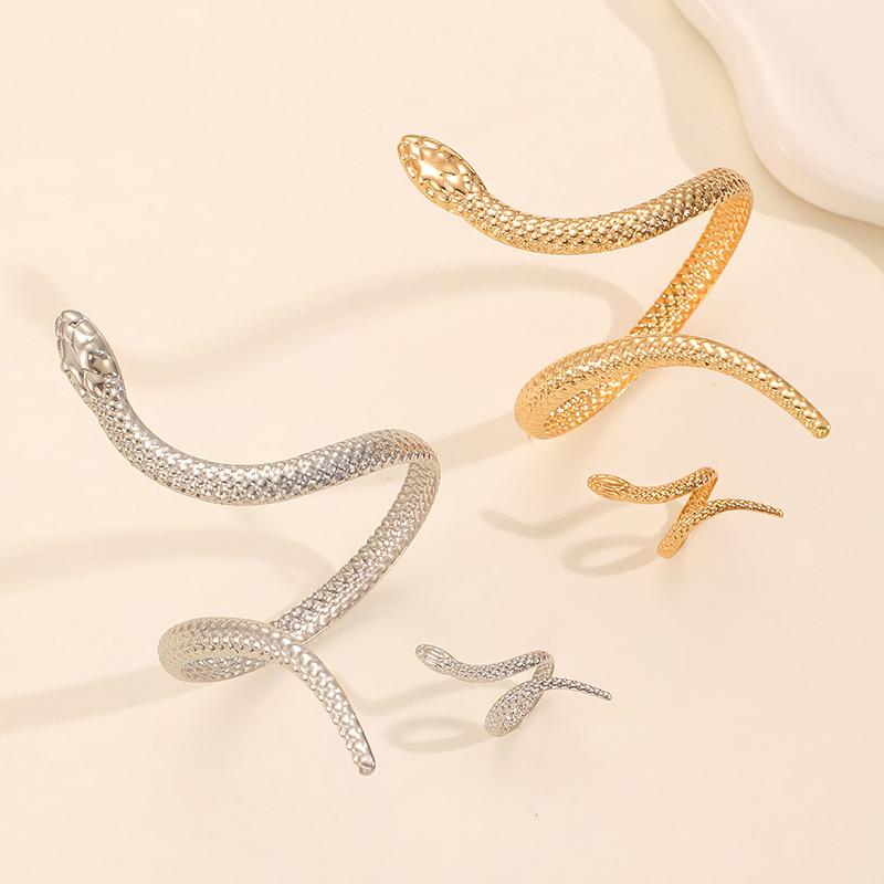 1Pcs/Set Vintage Snake Shaped Bracelets For Women Men Exquisite Punk Ring Personalized Earrings Party Jewelry Accessories Gifts