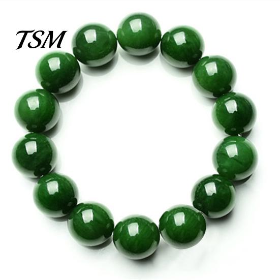 Přírodní 10mm tmavě zelené umělé nefritové kulaté korálky Strečový náramek jako dárek