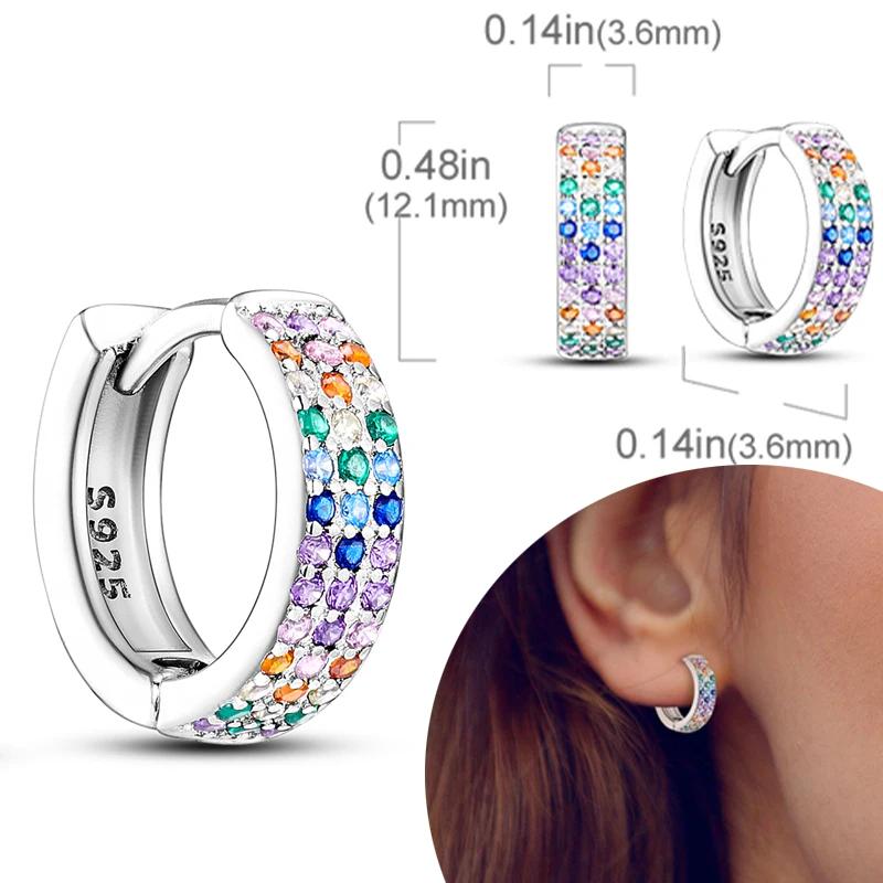 Women Earring 2025 Hot Sales 925 Silver Hoop Earrings Love Heart Butterfly Drop Earring Stud for Women Girls Party Jewelry Gifts