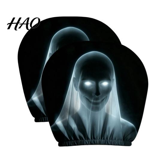 Gift for Car Enthusiasts 2Pcs Halloween Headrest Pillowcase, Universal Fit Pillow Cover, Soft Auto Interior Decoration Spooky Pillowcase Automotive
