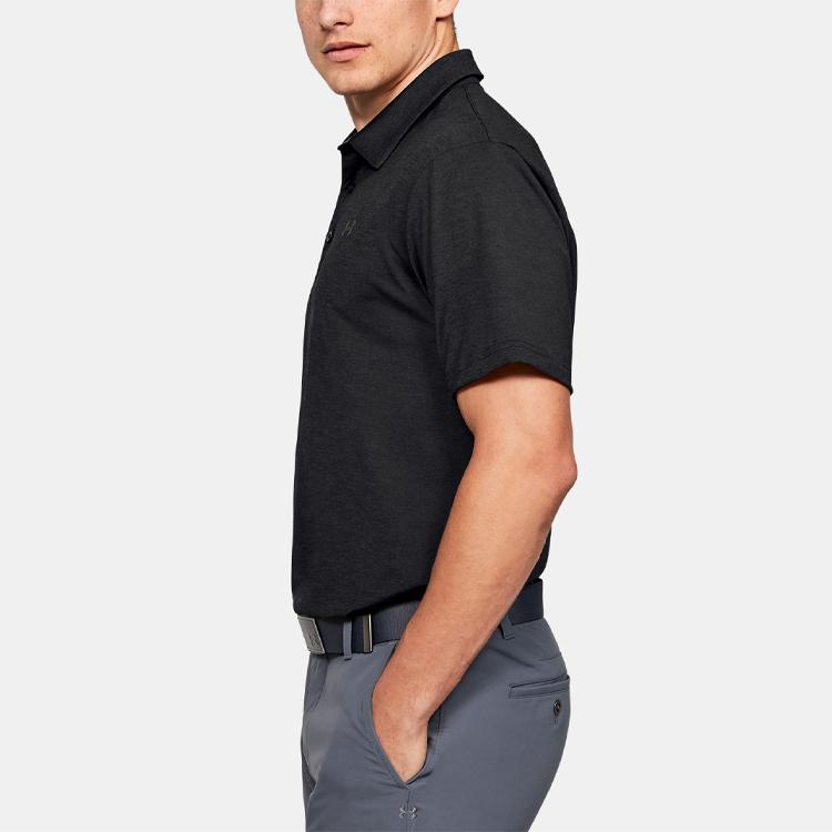 Under Armour Playoff Golf Sports Breathable Lightweight Loose Short Sleeve Polo Shirt Men Tops Black 1351131-001